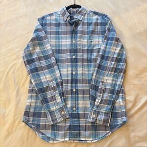 Vineyard Vines Mens Blue Plaid Classic Fit Tucker Shirt Small‎ Whale Logo